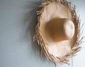 Fringe Straw Sun Hat: Raw Edge, Personalized Summer Vacation Hat — image 4