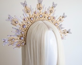 Violet Butterfly Gold Headband: Celestial Goddess Crown — image 4