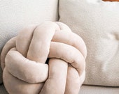 Light Brown Knot Pillow: Modern Scandinavian Decorative Cushion — image 6