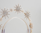 Gold Star Halo Headband: Celestial Bridal Crown, Goddess Headpiece — image 4