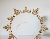 Gold Metal Leaf Sun Crown: Baroque Wedding Headband — image 2