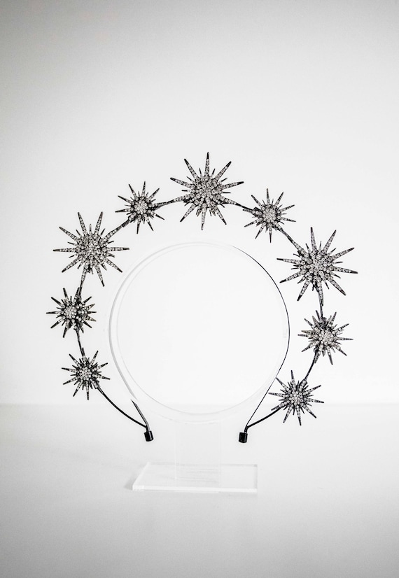 Black Star Halo Headband: Celestial Goddess Crown