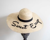 Wide Brim Straw Beach Hat: Sweet Escape Vacation Sun Hat — image 3