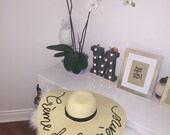 Beige Floppy Sun Hat: Personalized Custom Text — image 7