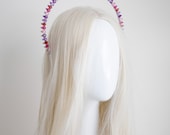 Purple Red Pink Violet Crystal Small  Halo Crown: Silver Goddess Headpiece by Panmilli — image 4