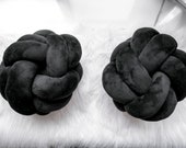 Matte Black Knot Pillow: Handmade Scandinavian Decorative Cushion — image 7