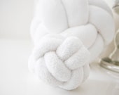 White Velvet Knot Pillow: Scandinavian Home Decor — image 4