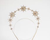 Gold Star Halo Crown – Celestial Bridal Headpiece — image 3