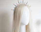 Rainbow Crystal Crown - Celestial Headpiece - Festival Hair Accessories — image 7