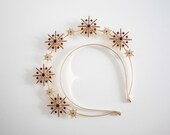 Gold Star Halo Headband: Burgundy Red Celestial Crown — image 8