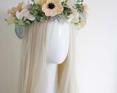 Soft Pink Floral Headband: Bridal Flower Crown, Photo Shoot Headpiece — image 1