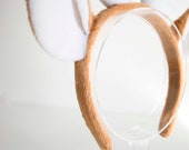 Beige Christmas Reindeer Antler Headband: Holiday Party Accessory — image 4
