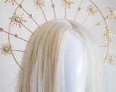 Celestial Sunburst Halo Crown, Gold Starburst Sun Deity Headpiece, Greek Goddess Aureole Tiara, Virgin Mary Halo, Festival Crown By Panmilli — image 2