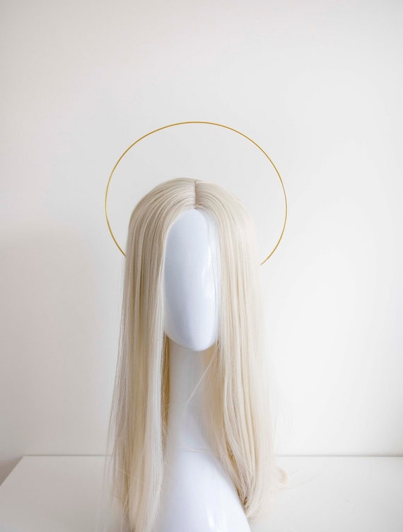 Gold Halo Crown Headband: Goddess Bridal Headpiece