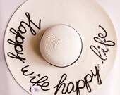 Ivory Floppy Sun Hat - Large Brim, Personalized Summer Hat — image 5