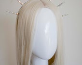 Crystal Sun Goddess Crown: Silver Metal Bridal Headpiece — image 8