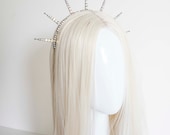 Black Metal Sun Crown with Crystals: Goddess Headpiece — image 7
