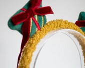 PANMILLI Christmas Headband, Yellow Sherpa Crown, Velvet Plaid Bow Hairband — image 5