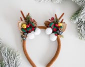 Reindeer Antler Headband | Whimsical Christmas Cosplay Headpiece — image 1