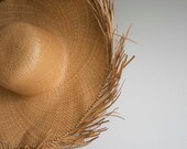 Fringe Straw Sun Hat: Raw Edge, Personalized Summer Vacation Hat — image 8
