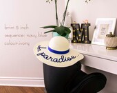 IVORY COLOR Floppy Hat -  Panmilli | Large Head size , Personalized Sun Hat, Custom Hat, Honeymoon Gift, Bridal vacation hat, Gift Idea — image 6
