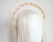 Gold Crystal Bridal Halo: Goddess Wedding Headpiece — image 6