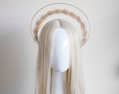 Gold Crystal Bridal Halo: Goddess Wedding Headpiece — image 3