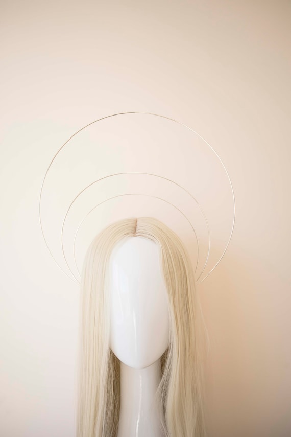 Silver Halo Crown: Goddess Headpiece, Bridal Headband