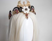 Egyptian Queen Headpiece - Luxury Gold Rhinestone Winged Crown - Goddess Cosplay Accessory - Panmilli Handmade Floral Jeweled Headdress — image 6