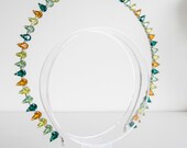 Green Crystal Halo Crown: Silver Goddess Headpiece — image 5