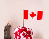 Canadian Maple Leaf Knot Pillow: Decorative Sphere Cushion — image 2