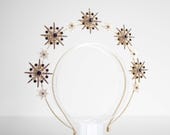 Gold Star Halo Headband: Burgundy Red Celestial Crown — image 4