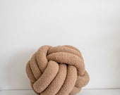 Light Brown Plush Knot Pillow: Scandinavian Decorative Cushion — image 6