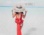Personalized Wide Brim Straw Sun Hat - Custom Vacation Hat — image 8