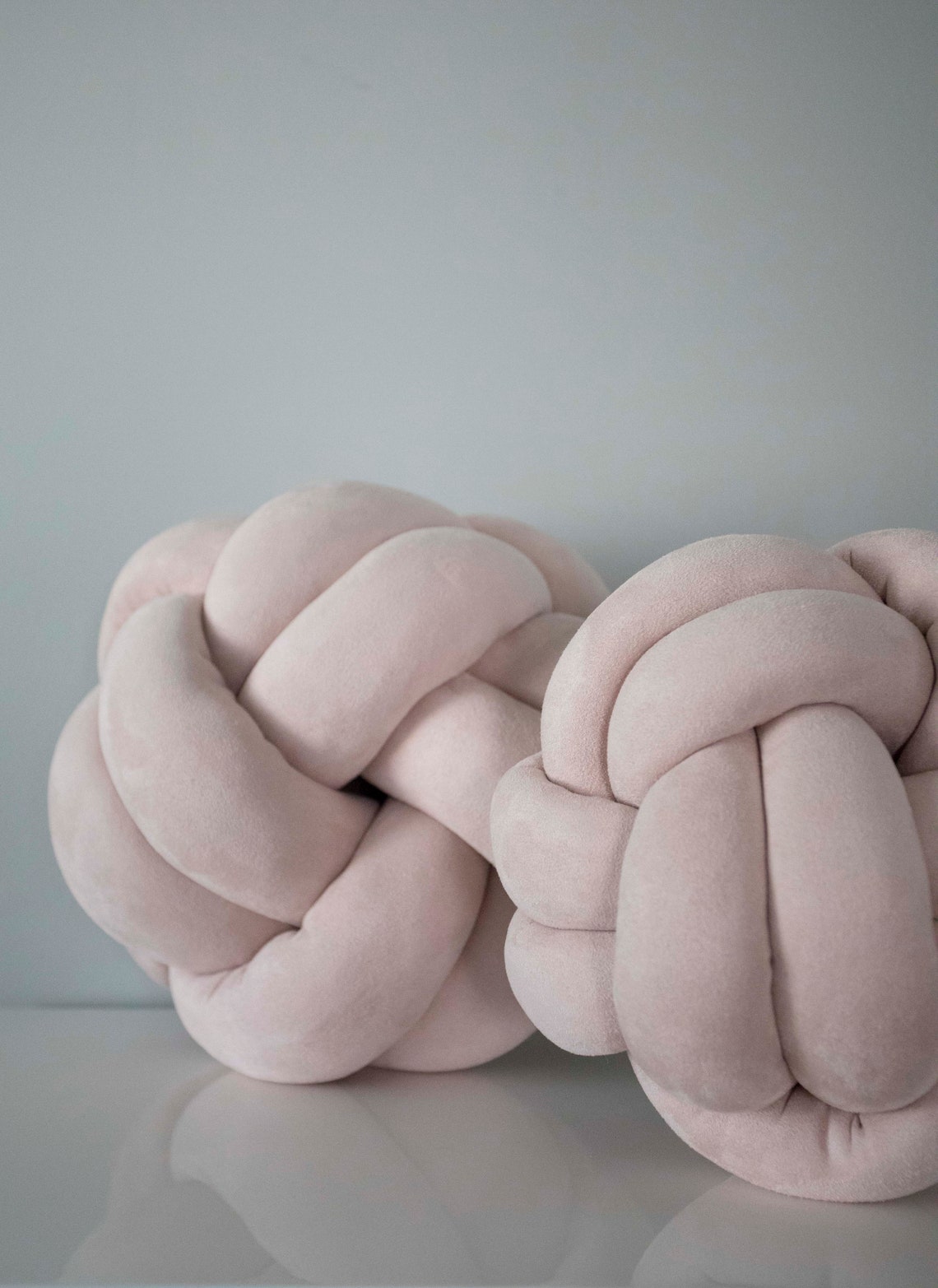 Light Pink Knot Pillow Panmilli Sphere Ball pillows Etsy