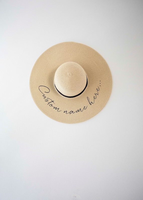 Custom Beige Floppy Sun Hat: Personalized Vacation Hat