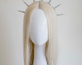 Crystal Sun Goddess Crown: Silver Metal Bridal Headpiece — image 1