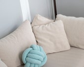 Sky Blue Plush Knot Pillow: Scandinavian Decorative Cushion — image 7