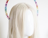 Medium Size  Rainbow Crystal Halo Crown: Silver Goddess Headpiece, Handmade by Panmilli — image 7