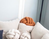 Light Cream Knot Pillow: Modern Scandinavian Decor — image 2
