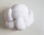White Velvet Knot Pillow: Scandinavian Home Decor — image 5