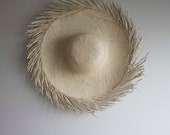 Frayed Brim Straw Sun Hat: Personalized Summer Vacation Hat — image 1