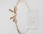 Gold Bow Crystal Headband: Goddess Queen Bridal Headpiece — image 8