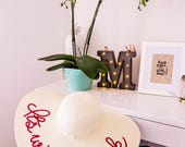 Ivory Floppy Sun Hat - Large Brim, Personalized Summer Hat — image 4