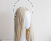 Black Halo Crown: Goddess Headpiece, Bridal Headband — image 3