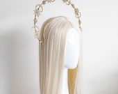 Copper Stars and Moon Headband: Celestial Bridal Halo Crown — image 7