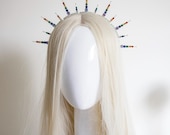 Rainbow Crystal Crown - Celestial Headpiece - Festival Hair Accessories — image 1