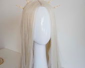 Gold Sun Crown with Crystals: Goddess Bridal Headpiece — image 7