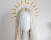 Gold Metal Sun Crown: Goddess Bridal Headpiece — image 1