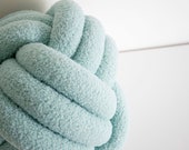 Sky Blue Plush Knot Pillow: Scandinavian Decorative Cushion — image 6